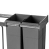 Contenitore per mobili Recycle da agganciare all'anta, 1 contenitore estraibile da 15 lt, Grigio antracite, Tecnoplastica