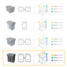 Contenitore per mobili Recycle da agganciare all'anta, 1 contenitore estraibile da 15 lt, Grigio antracite, Tecnoplastica