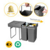 Contenitore per mobili Recycle da agganciare all'anta, 1 contenitore estraibile da 15 lt, Grigio antracite, Tecnoplastica