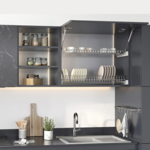 Zoom Recycle 1x20lt per il montaggio sul fondo e l'estrazione manuale in cucina, Grigio antracite, Tecnoplastica