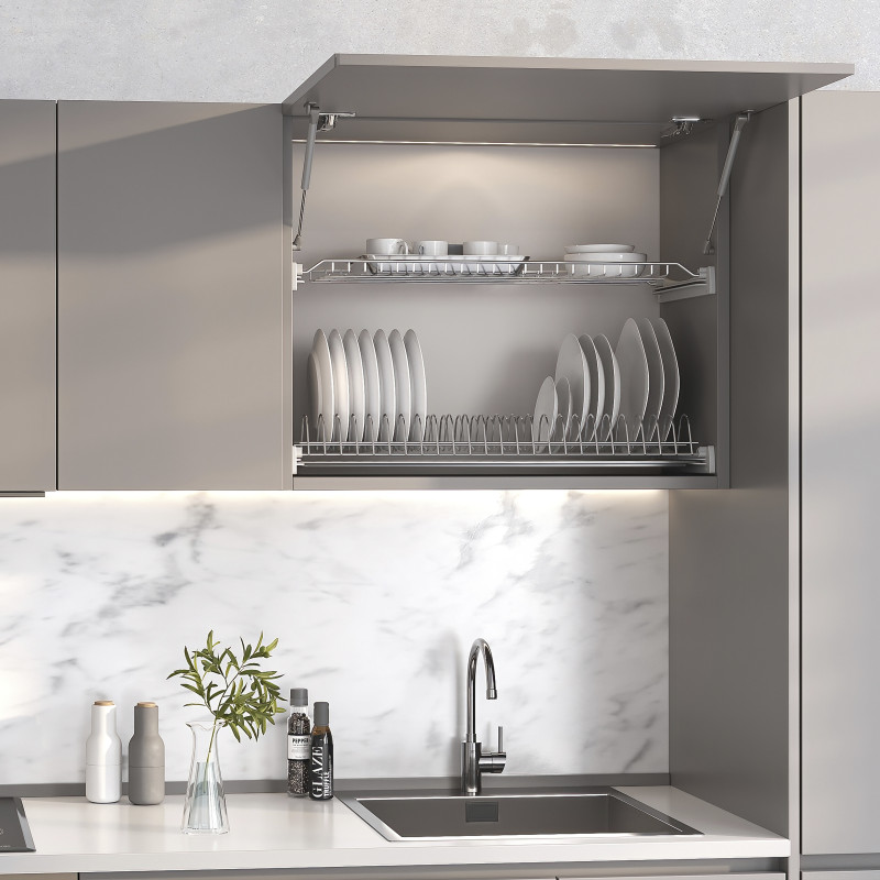 Recycle 1x20lt per il montaggio sul fondo e l'estrazione manuale in cucina, Grigio antracite, Tecnoplastica