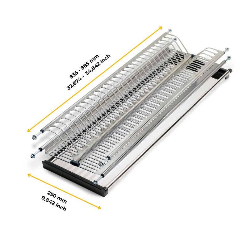 Scolapiatti Suprastar per modulo, 900, Acciaio, Cromato lucido