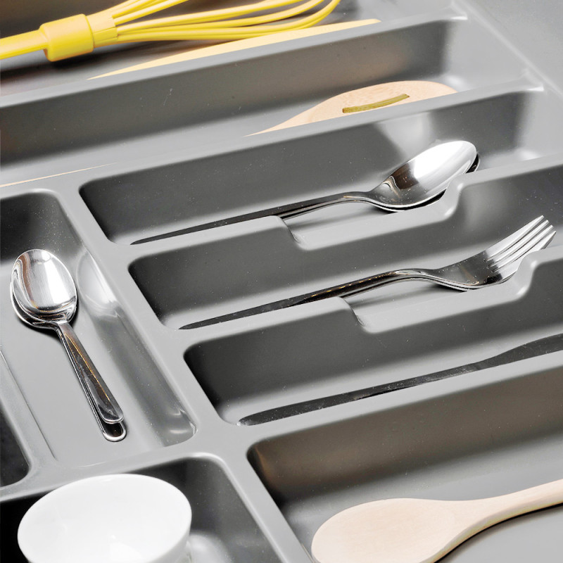 Contenitori per cassetti da cucina Recycle con coperchio anti-odore, Altezza 266, 2x15 lt, Grigio antracite Tecnoplastica