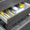 Contenitori per cassetti da cucina Recycle con coperchio anti-odore, Altezza 266, 2x15 lt, Grigio antracite Tecnoplastica
