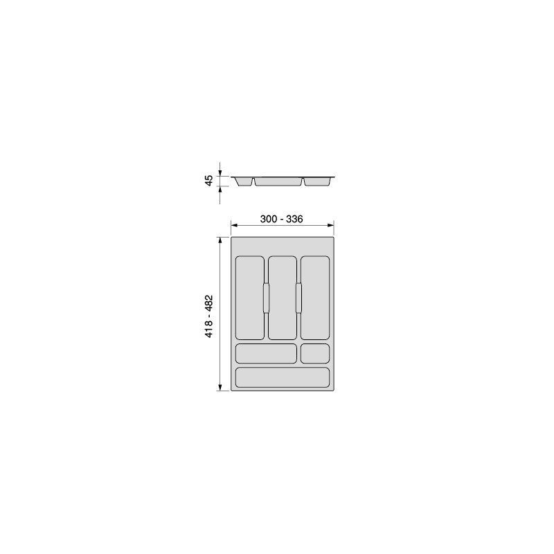Contenitori per cassetti da cucina Recycle con coperchio anti-odore, Altezza 266, 1x15 lt, Grigio antracite Tecnoplastica