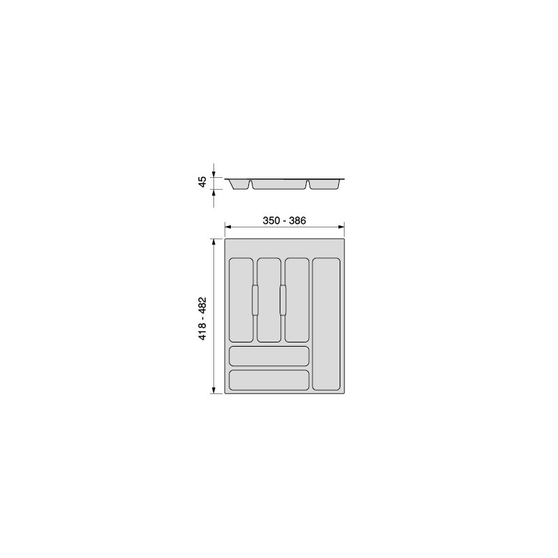 Contenitori per cassetti da cucina Recycle con coperchio anti-odore, Altezza 266, 1x15 lt, 2x7 lt, Grigio antracite Tecnop