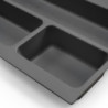Contenitori per cassetti da cucina Recycle con coperchio anti-odore, Altezza 266, 3x15 lt, 2x7 lt, Grigio antracite Tecnop