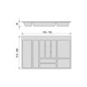 Portaposate Optima per cassetto universale, modulo 500 mm, Tecnoplastica, Grigio antracite