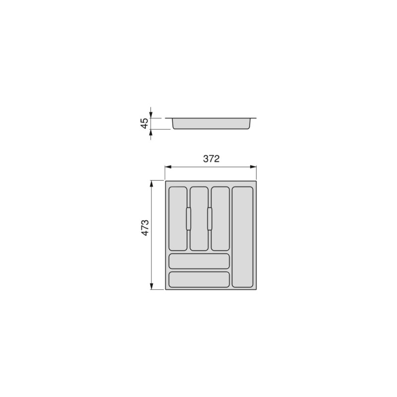 Portaposate Optima per cassetto universale, modulo 800 mm, Tecnoplastica, Grigio antracite