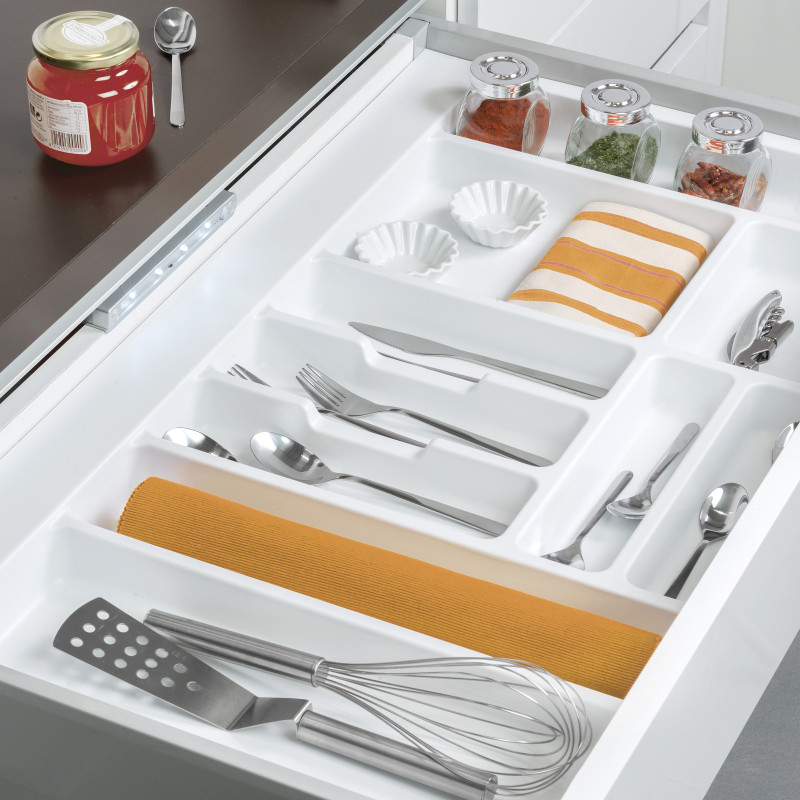 Portaposate Optima per cassetto universale, modulo 900 mm, Tecnoplastica, Grigio antracite