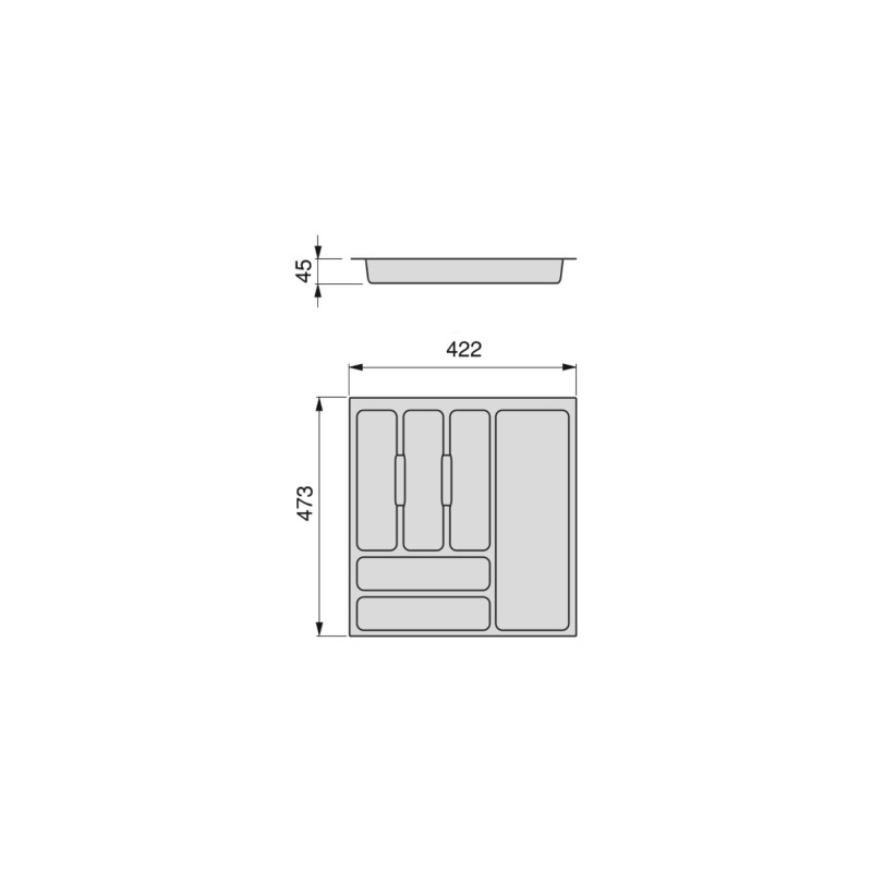Portaposate Optima per cassetto universale, modulo 900 mm, Tecnoplastica, Grigio antracite