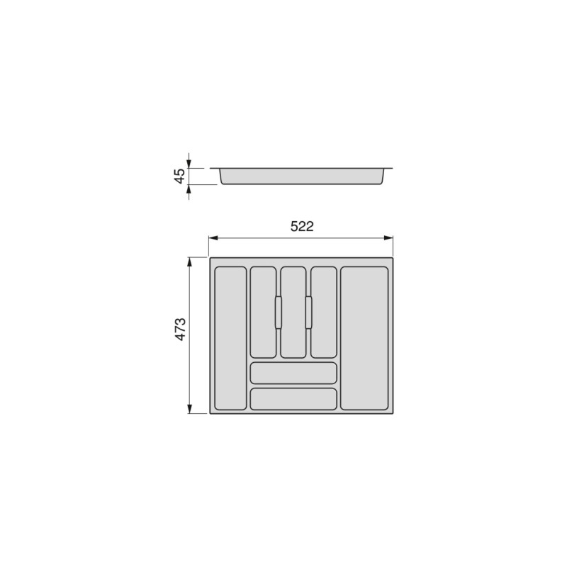 Portaposate Optima 1000mm Emuca tecnoplastica grigio antracite cucina