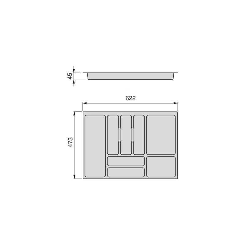 Portaposate Optima Vertex 450mm Emuca tecnoplastica grigio antracite