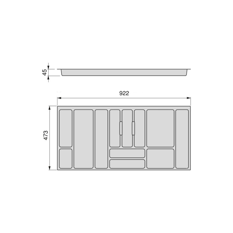 Portaposate Optima Vertex 700mm Emuca tecnoplastica bianca cucina