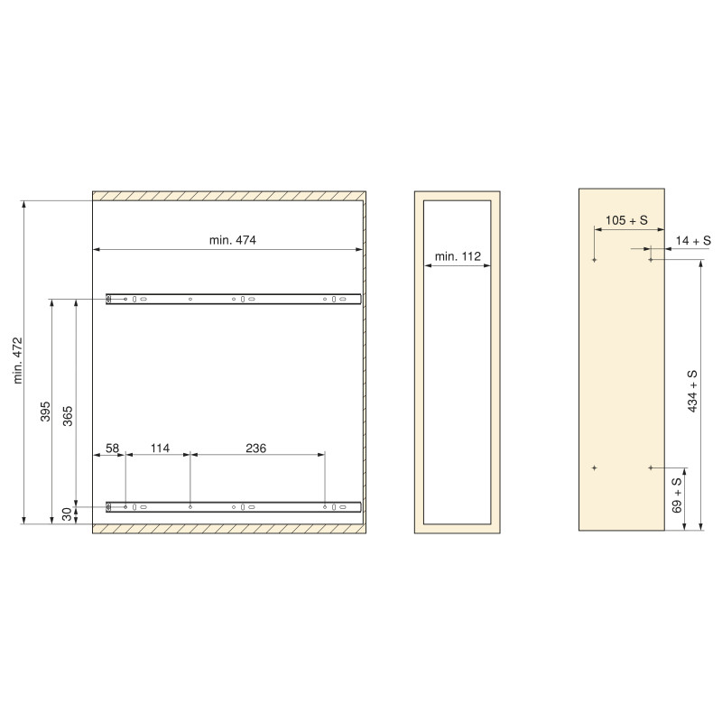 Portaposate Optima Vertex 800mm Emuca tecnoplastica grigio antracite