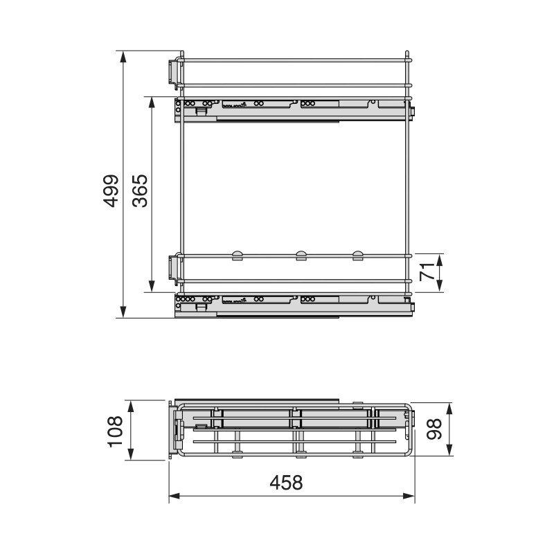 Portaposate Optima Vertex 900mm Emuca tecnoplastica bianca cucina