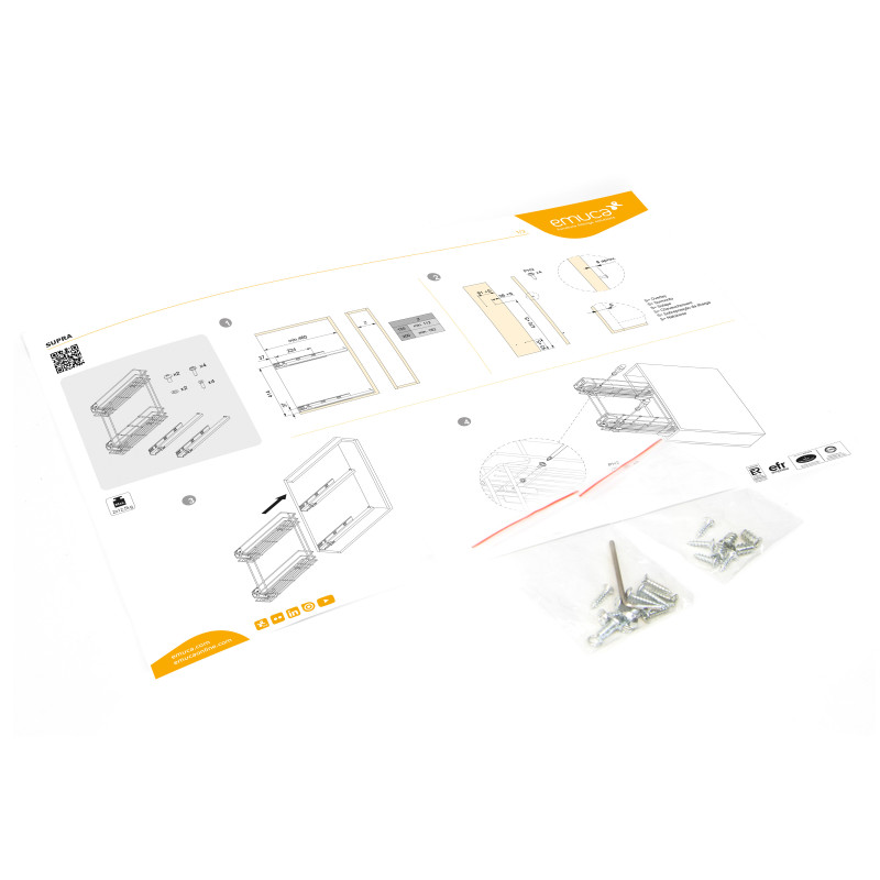 Portaposate Optima Vertex 800mm Emuca tecnoplastica bianca cucina