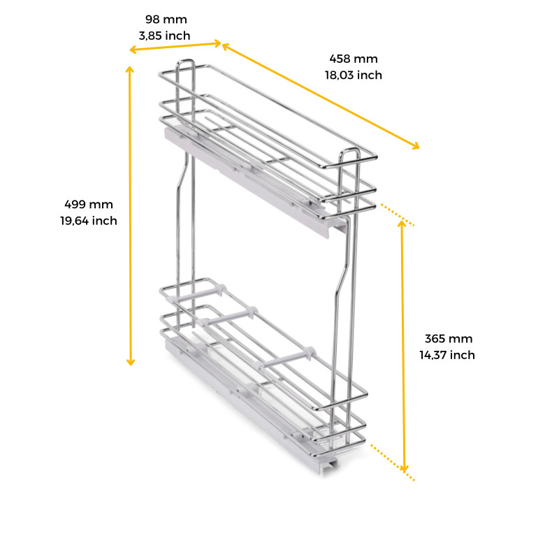Portaposate Optima Vertex 900mm Emuca tecnoplastica bianca cucina