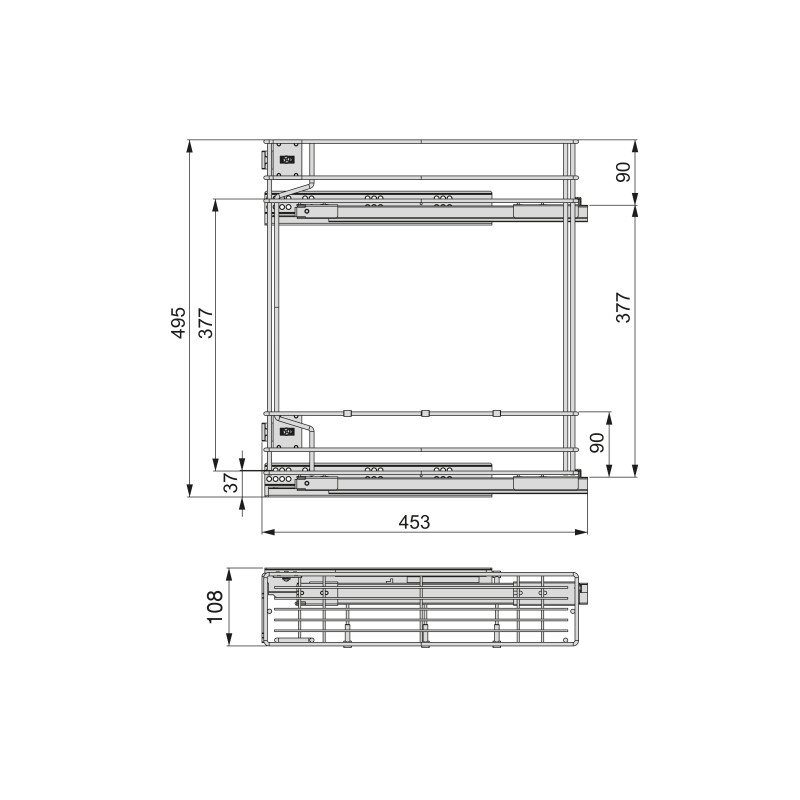 Portaposate Optima Vertex 800mm Emuca tecnoplastica bianca cucina