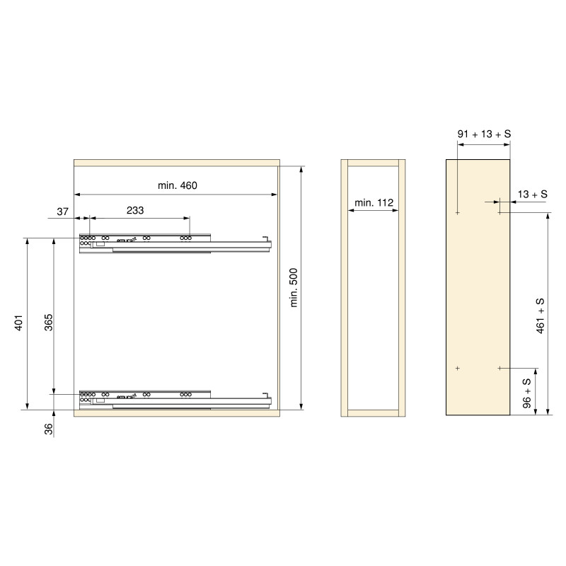 Portaposate Optima Vertex 900mm Emuca tecnoplastica bianca cucina