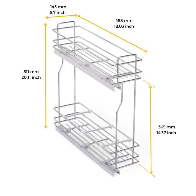 Portaposate Optima Vertex 1000mm Emuca tecnoplastica bianca cucina