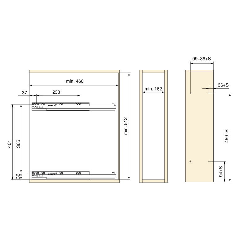Portaposate Optima Vertex 1000mm Emuca tecnoplastica grigio antracite