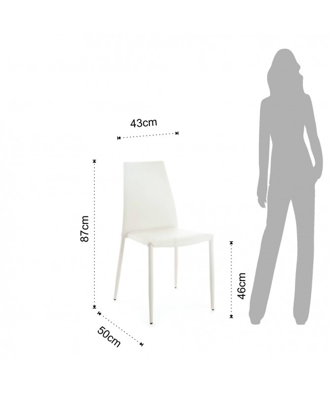 Sedia Lion in pelle ecologica - set da 4 bianco