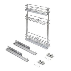 Portabottiglie laterale Supra 150mm Emuca acciaio alluminio cucina
