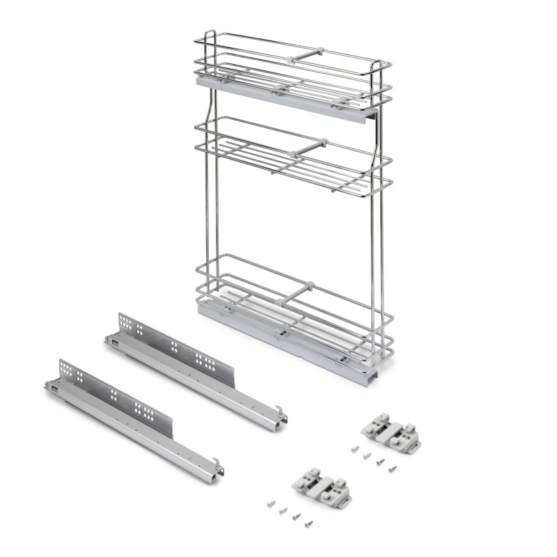 Portabottiglie laterale Supra 150mm Emuca acciaio alluminio cucina