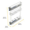 Portabottiglie laterale Supra 150mm Emuca acciaio alluminio cucina