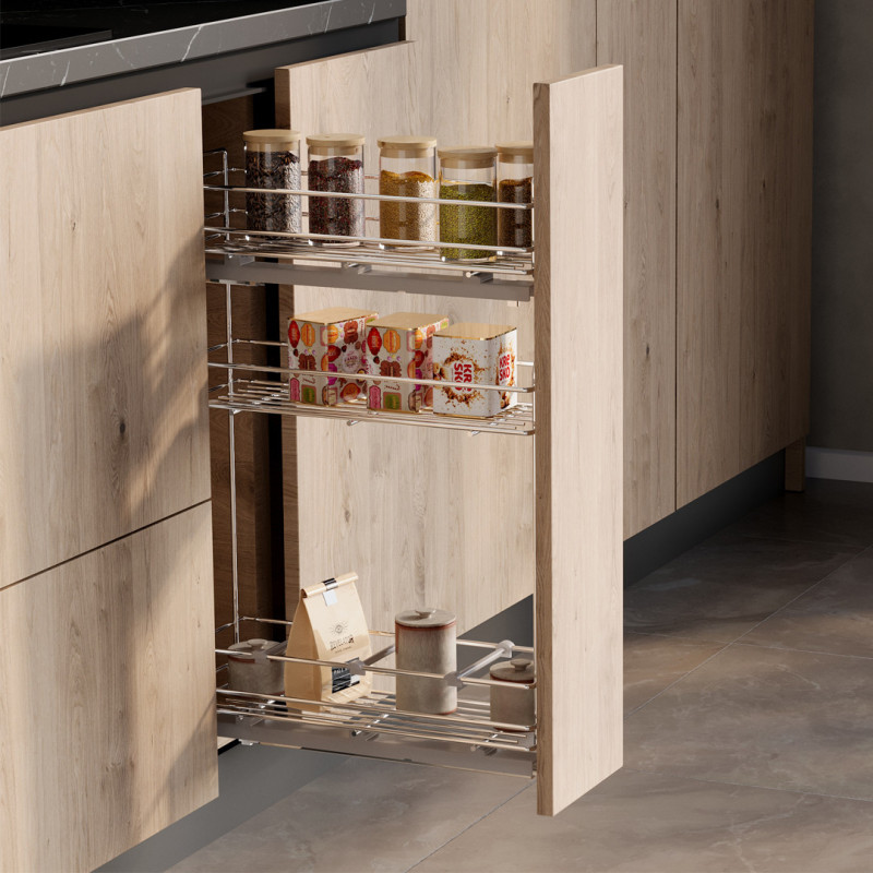 Portabottiglie estraibile Supramax 150mm Emuca acciaio cromato cucina