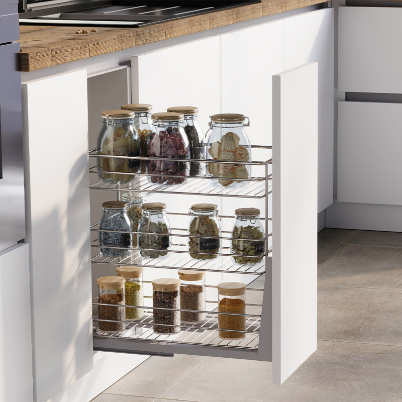 Portabottiglie estraibile Supramax 200mm Emuca acciaio cromato cucina