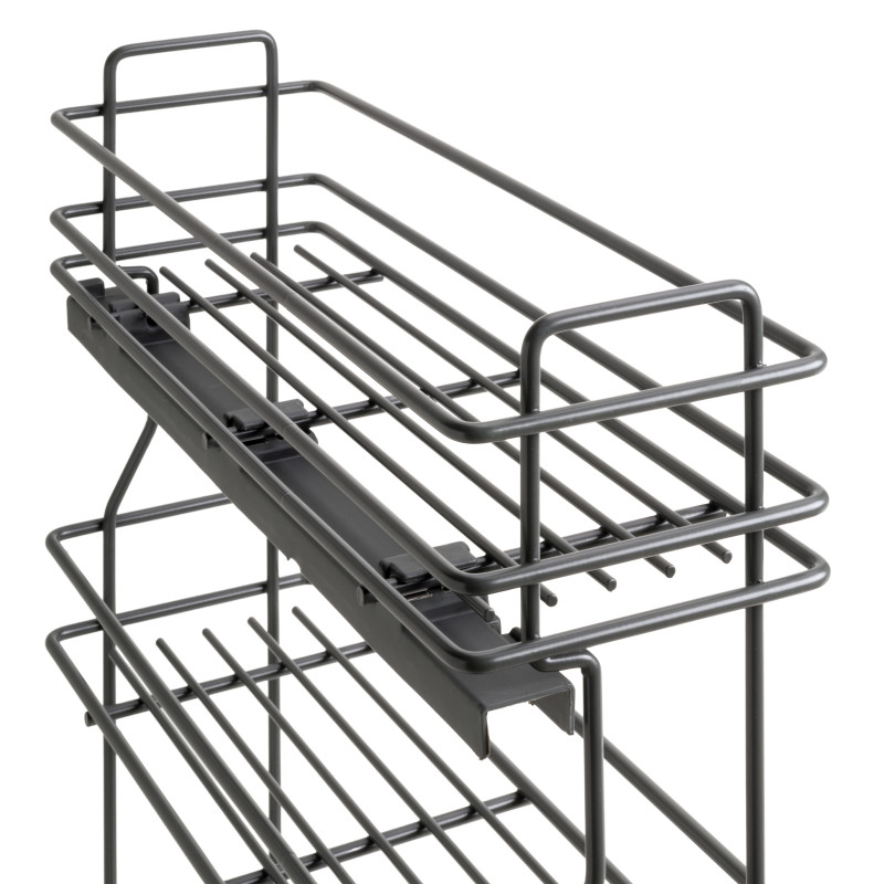 TitaneMax portabottiglie laterale estraibile con chiusura soft, modulo 150 mm, Acciaio, Grigio antracite