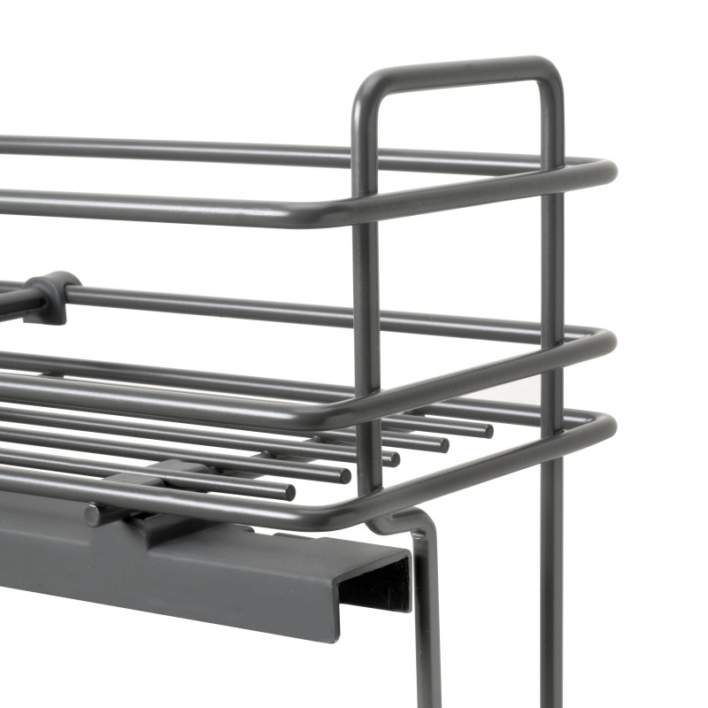TitaneMax portabottiglie laterale estraibile con chiusura soft, modulo 150 mm, Acciaio, Grigio antracite