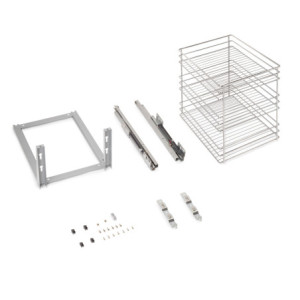 Portabottiglie estraibile Supramax sinistro 150mm 3 vassoi acciaio