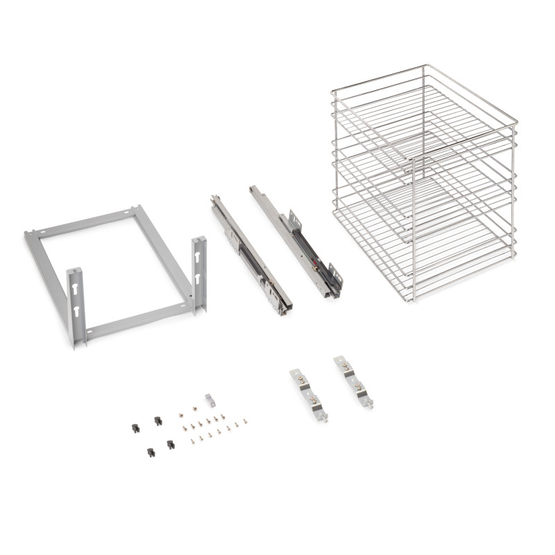 Portabottiglie estraibile Supramax sinistro 150mm 3 vassoi acciaio