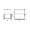 Portabottiglie estraibile Supramax sinistro 150mm 3 vassoi acciaio