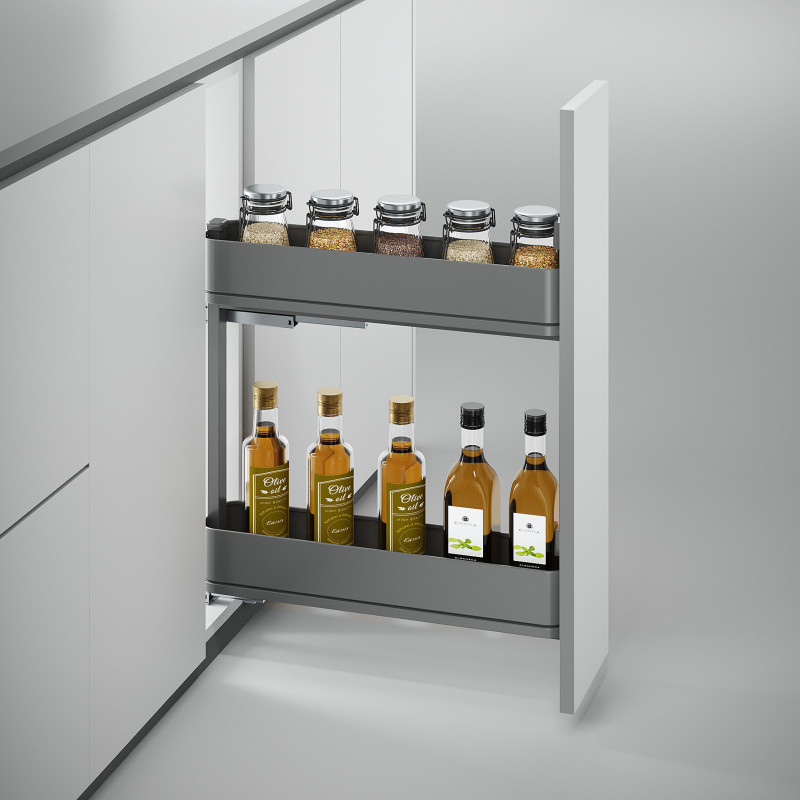 Carrello estraibile Supra 400mm Emuca acciaio cromato cucina soft close