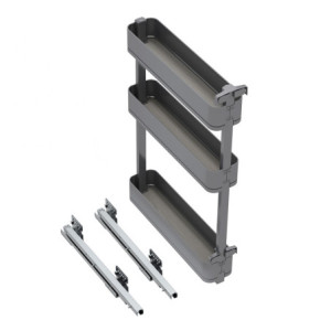 Carrello estraibile Titane 400mm Emuca acciaio grigio antracite cucina