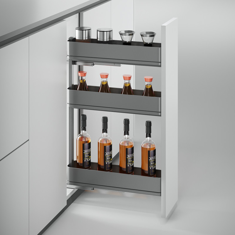 Carrello estraibile Titane 400mm Emuca acciaio grigio antracite cucina