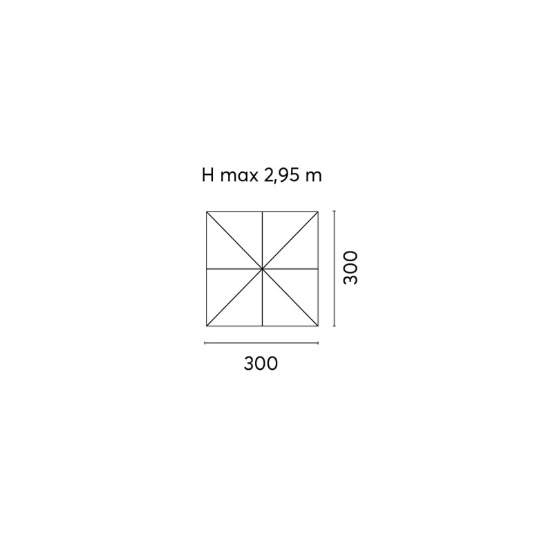 Ombrellone 3x3 legno poliestere grigio Moia da giardino