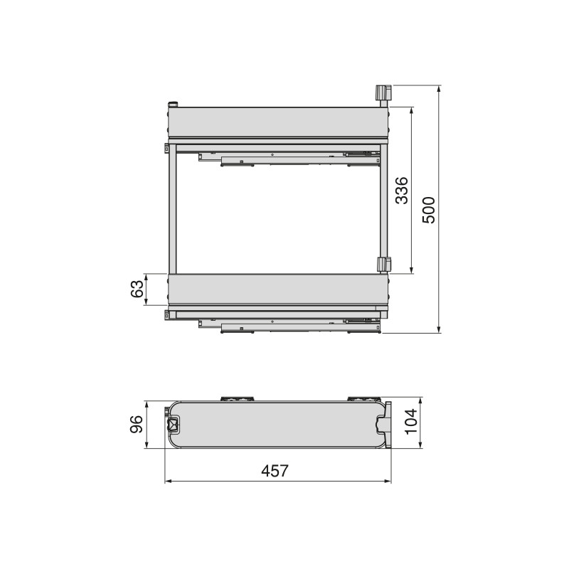 Carrello estraibile Supra 400mm Emuca acciaio cromato cucina soft close