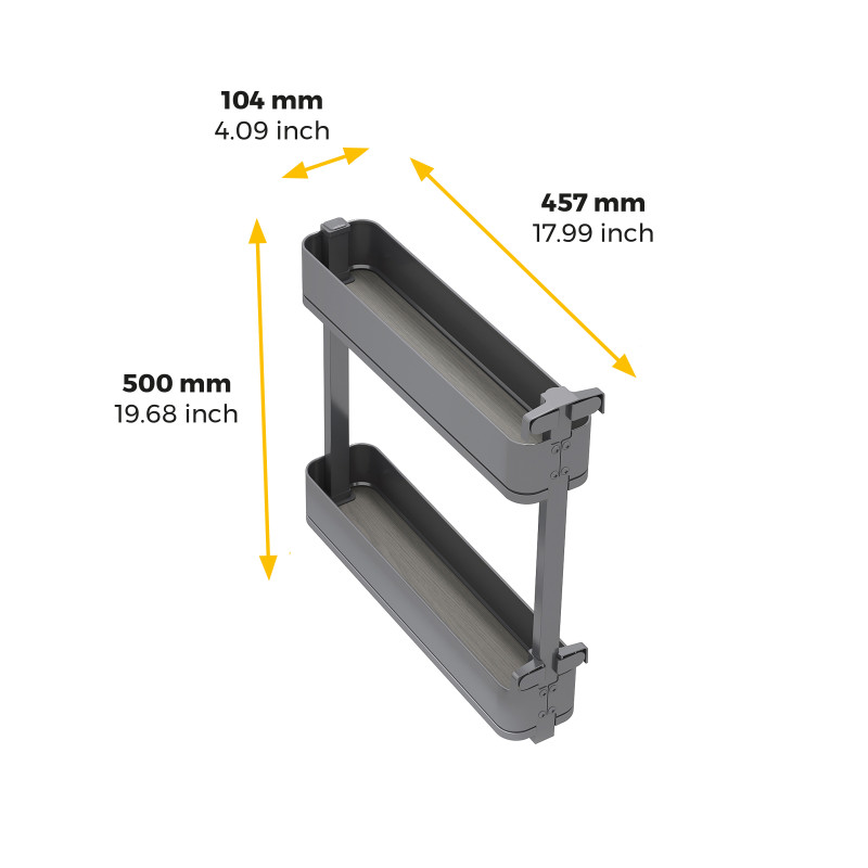 Carrello estraibile Supra 400mm Emuca acciaio cromato cucina soft close