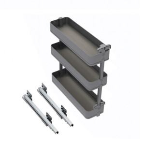 Carrello estraibile Titane 300mm Emuca cestelli e carrello pane grigio