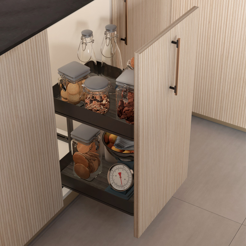 Portabottiglie estraibile Titane Simplex 150mm grigio antracite cucina