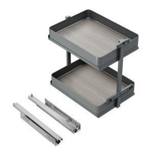 Portabottiglie estraibile Harmony 150mm acciaio legno grigio cucina