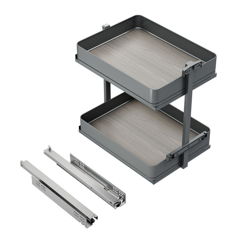 Portabottiglie estraibile Harmony 150mm acciaio legno grigio cucina