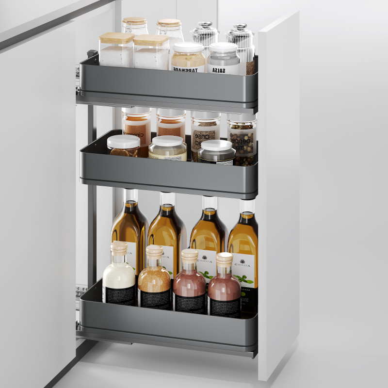 Portabottiglie estraibile Titane Simplex 200mm grigio antracite cucina