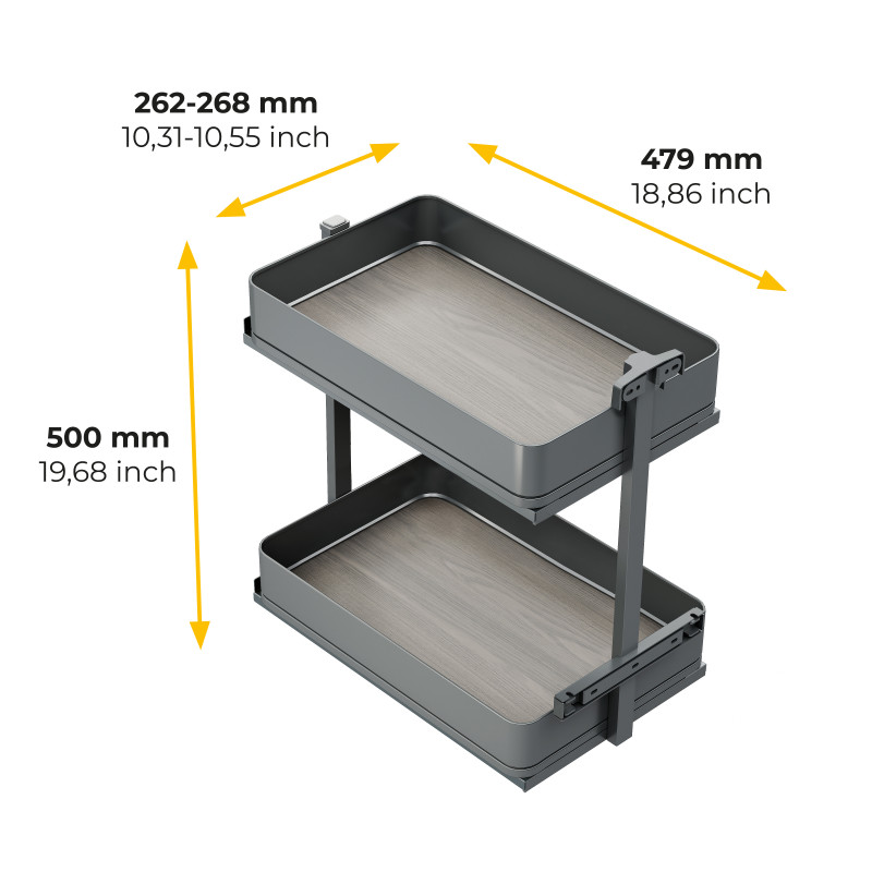 Portabottiglie estraibile Titane Simplex 150mm grigio antracite cucina