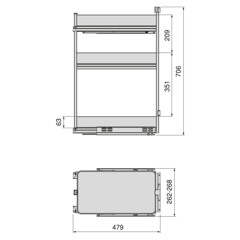 Portabottiglie estraibile Titane Simplex 200mm grigio antracite cucina